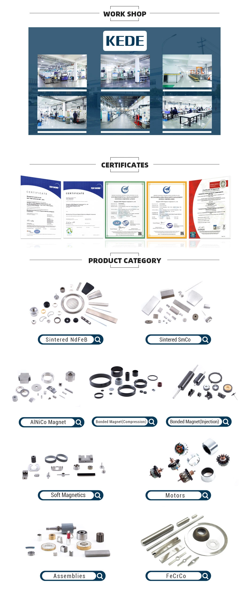 Customizable China Material Permanent Rotor Magnet Motor Core Magnetic Assemblies with Good Service